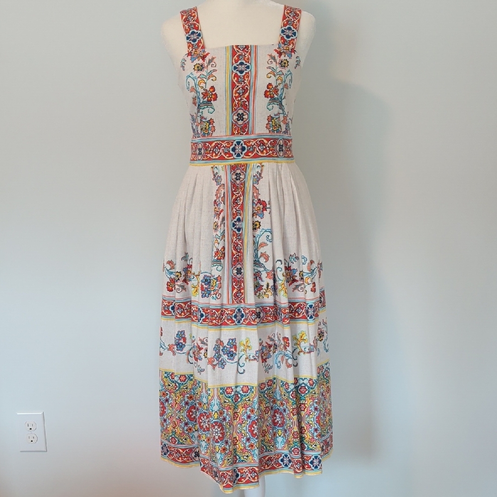Shoshanna Floral Embroidered Midi Dress